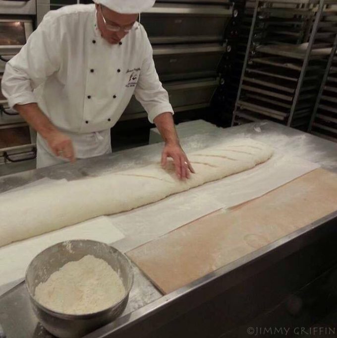 Jimmy scoring conger bread